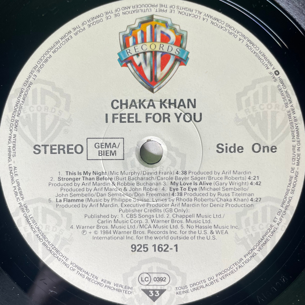 Chaka Khan - I Feel For You (Германия 1986г.)