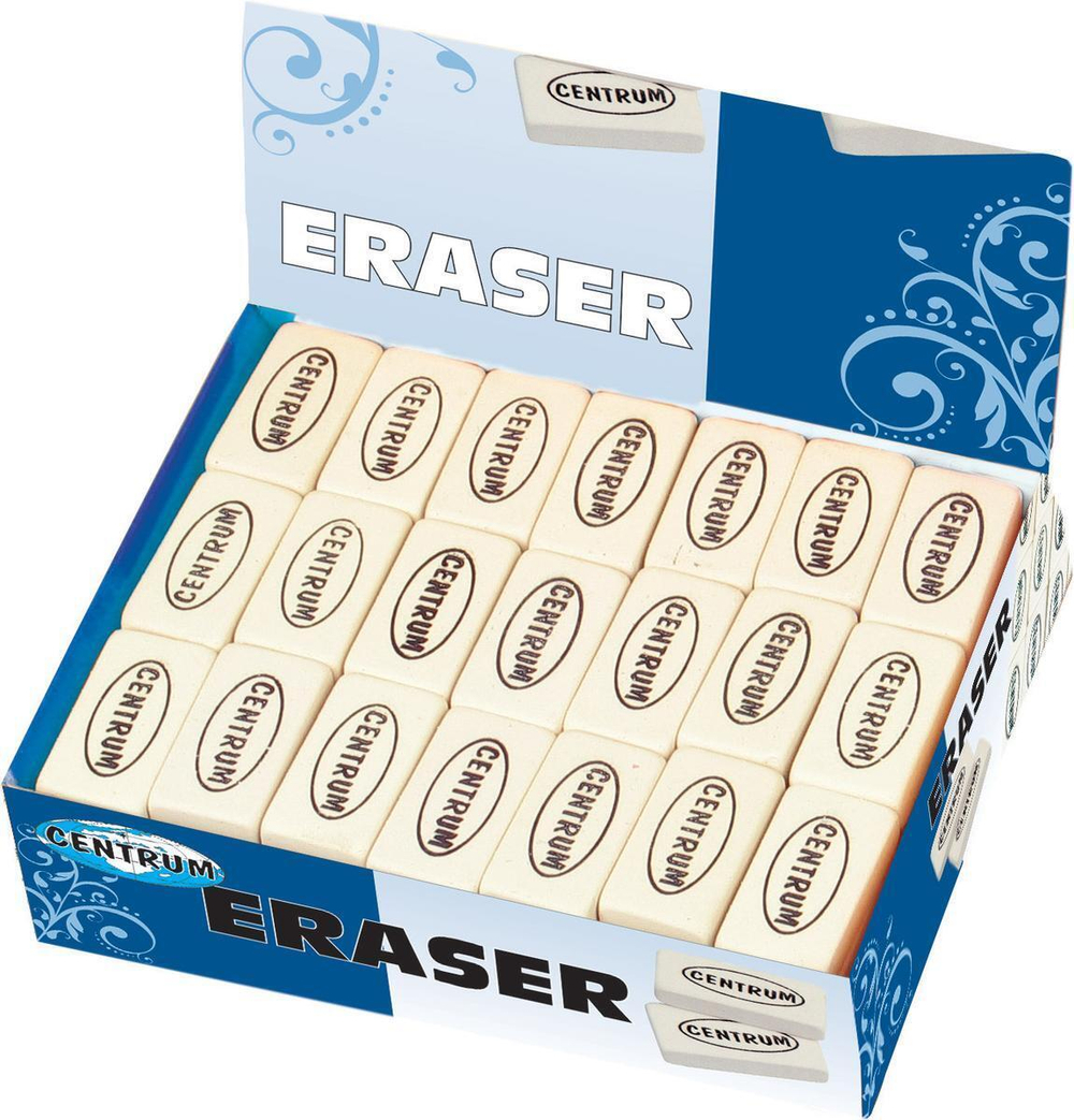 Ластик 40х20х10мм. синтетич.каучук, белый прямоугольный (Центрум)