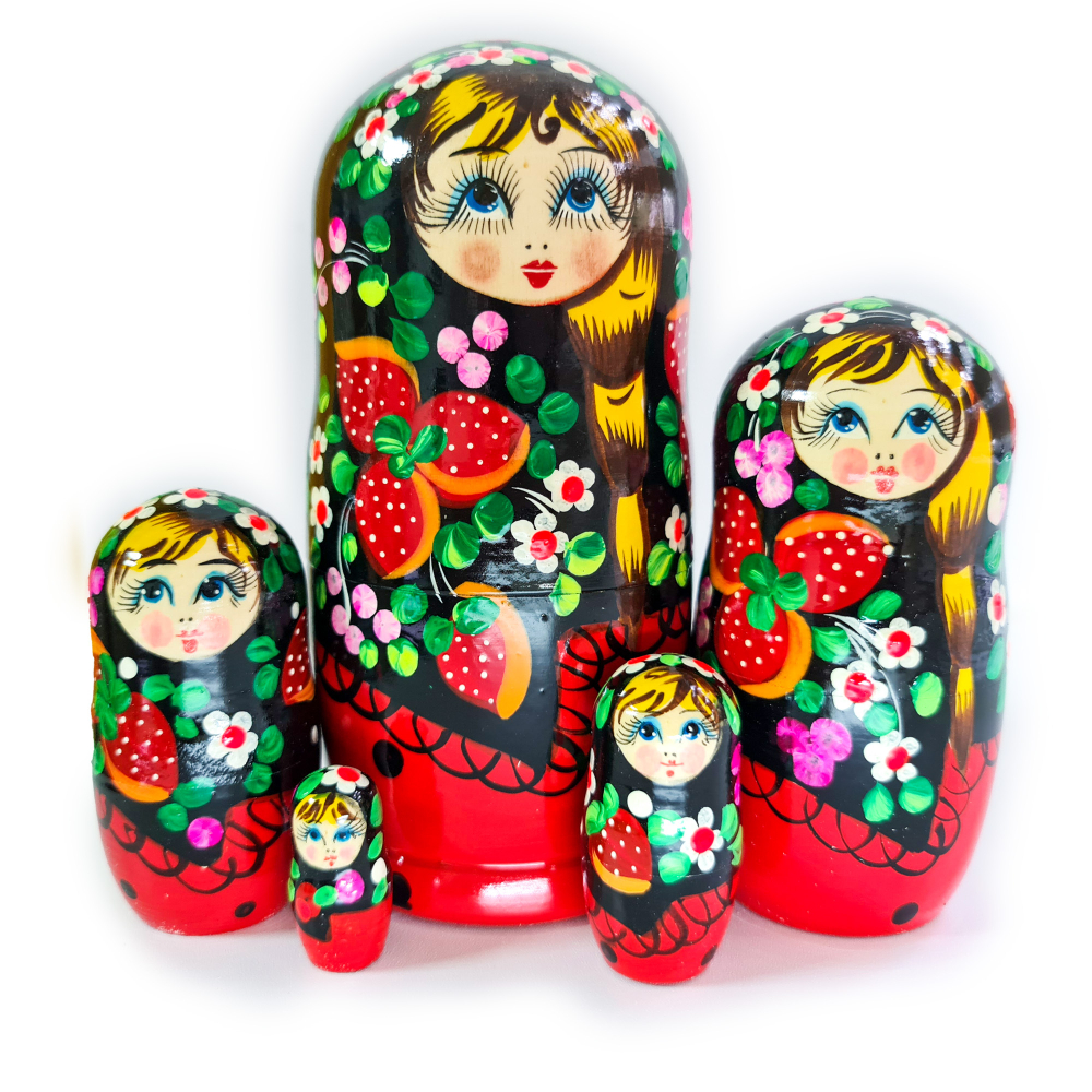 Сувенир Матрешка 170*d90мм 5 кукол с ягодами