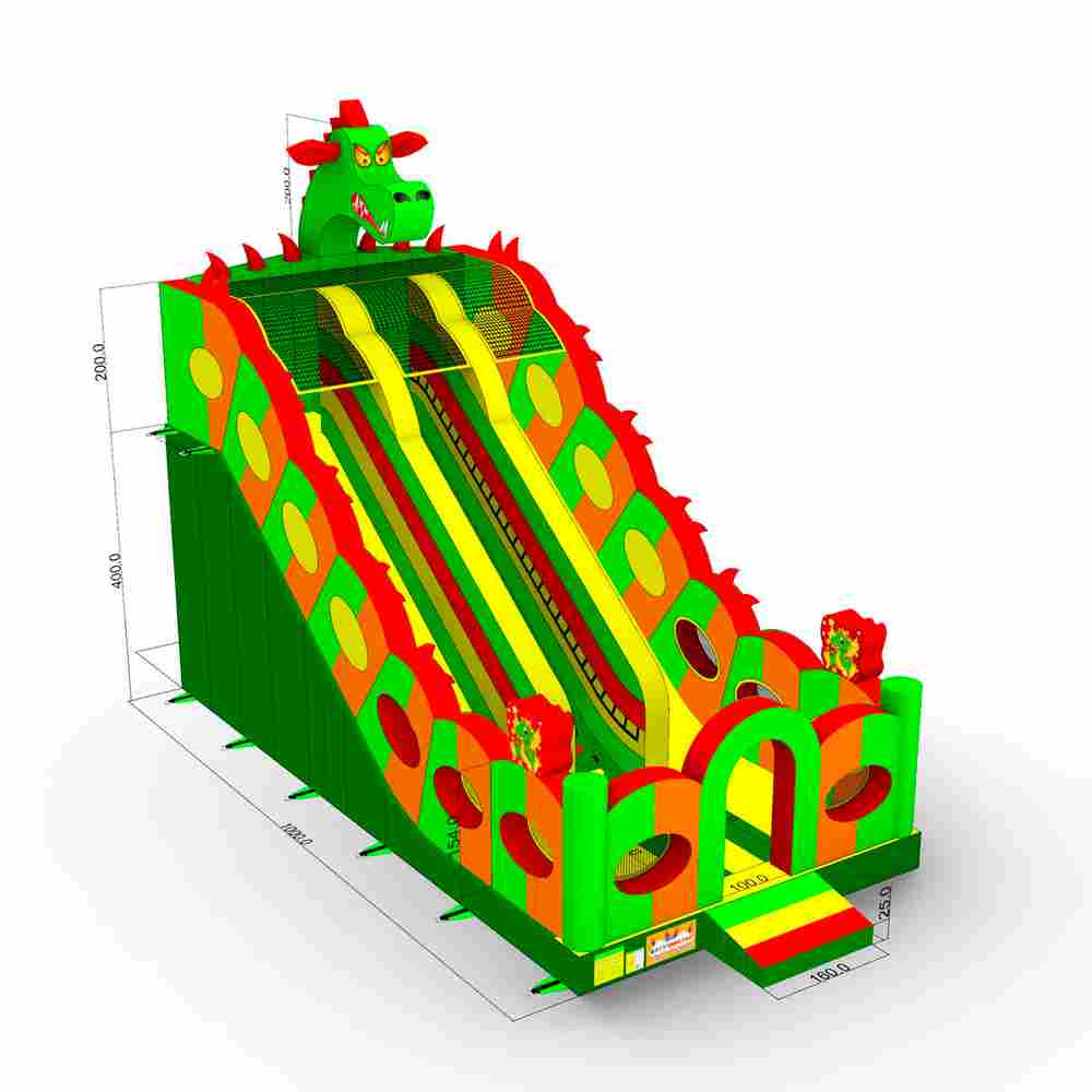 Коммерческий надувной батут-горка «Дракон 3» 10*5*8 м