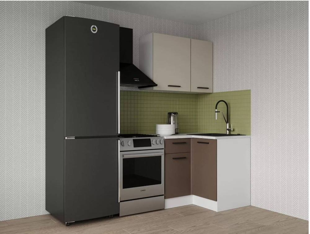 Кухонный гарнитур угловой Латте 1000х1000 (38мм)