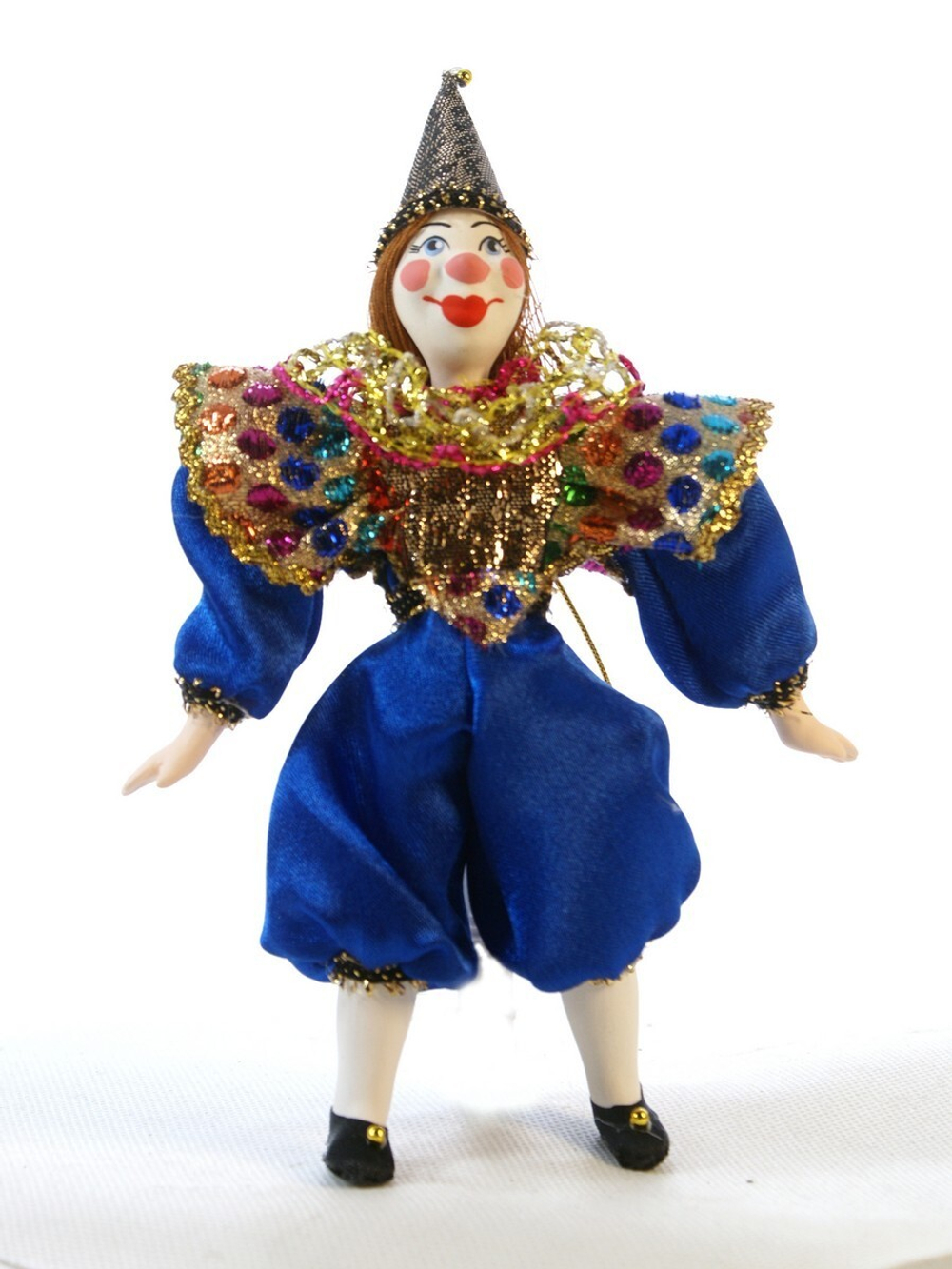 Кукла фарфоровая Клоун на елку