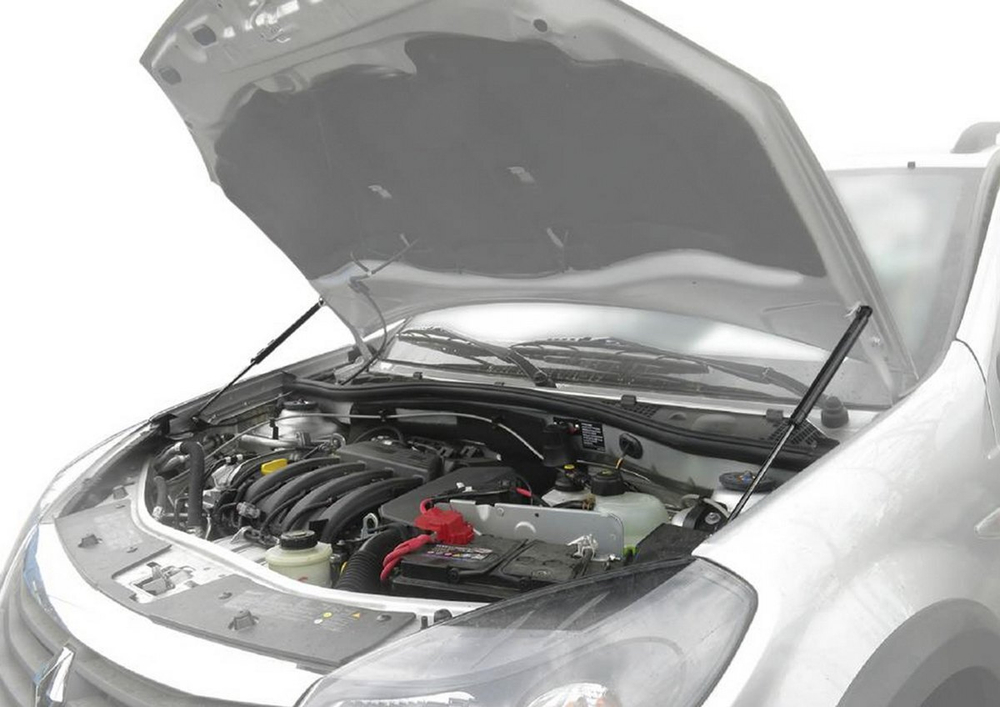 Газовые упоры капота АвтоУпор для Renault Sandero I 2009-2014/Sandero Stepway I 2010-2014, 2 шт., URESAN/STW011