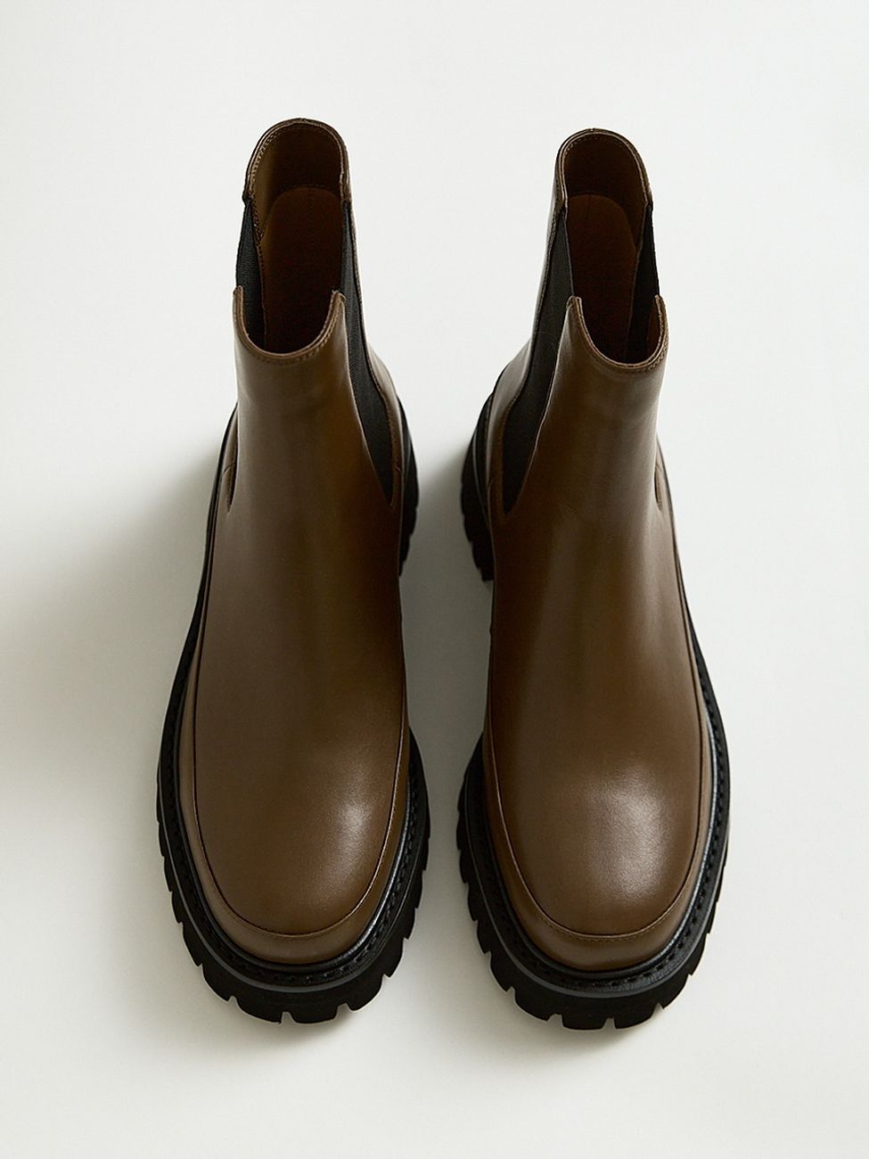 Ботинки-челси с широкой резинкой, серо-коричневый