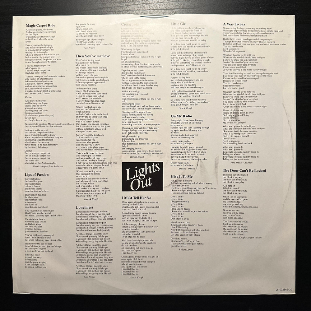 The Scoop - Lights Out (Дания 1983г.)