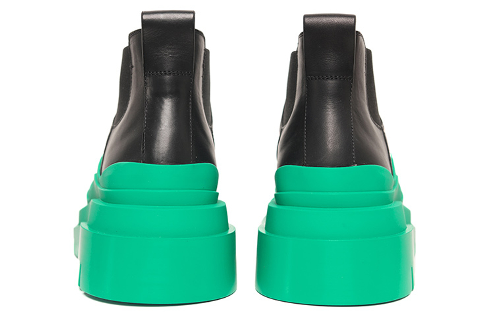 Bottega Veneta Tire Chelsea BV Leather Ankle Length Chelsea Boots Women"s Turquoise