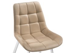 Стул на металлокаркасе Челси велюр бежевый / белый