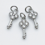 Подвеска Ключ, цвет серебро, размер 15*6 мм, цена за 1 шт