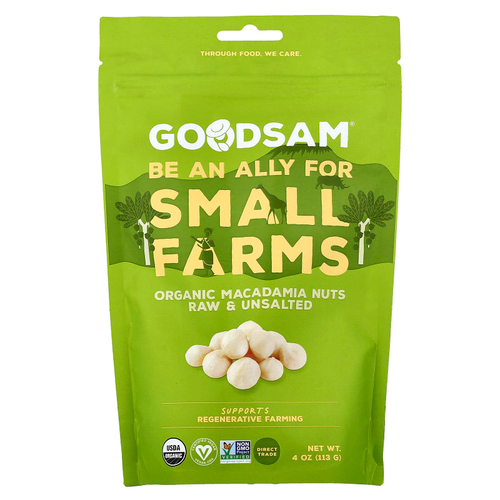 GoodSam, органические орехи макадамия, необработанные и несоленые, 113 г (4 унции)