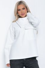 Свитшот Лори (белый) флисовый Б12555-7 LT Collection