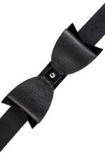 Черный кожаный чокер с бабочкой