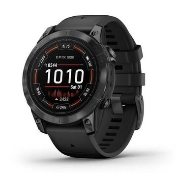 Умные часы Garmin Epix Pro (Gen 2) Standard Edition 47 mm Slate Grey, титановый угольно-серый, DLC, черный силиконовый ремешок