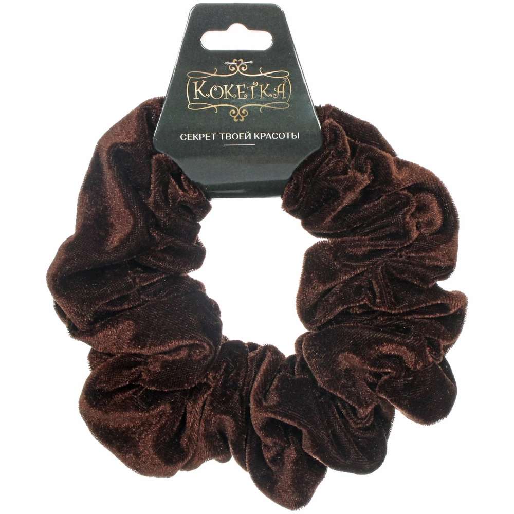 Резинка для волос бархатная «AKS - DesignPRO», цвет коричневый, d-13см