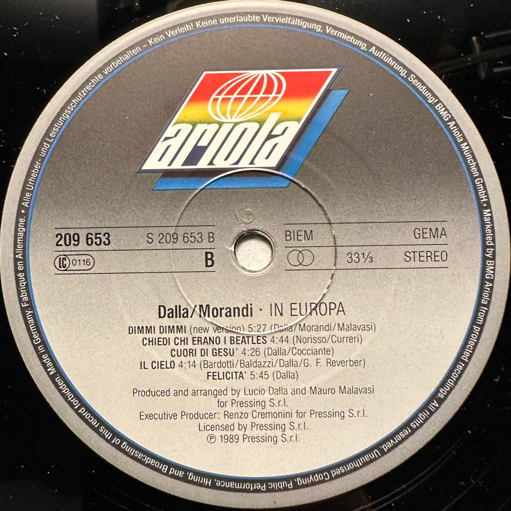 Lucio Dalla / Gianni Morandi - In Europa (Германия 1989г.)