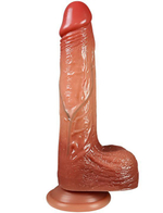 Телесный вибратор Carrie с подогревом и фрикционными движениями - 19 см. (Цвет: телесный)