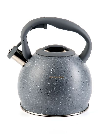 Чайник 3 л. из нержавеющей стали со свистком Kamille KM-1074 с мраморным покрытием и ручкой "soft touch"