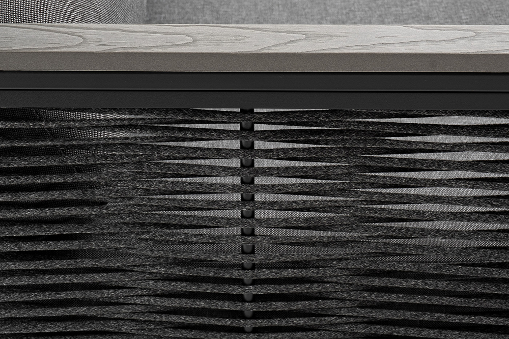 "Сан Ремо" диван 2-местный плетеный из роупа, каркас алюминий темно-серый, роуп серый, ткань серая