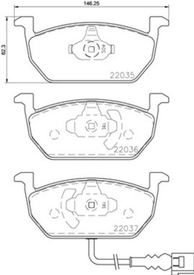 BREMBO - P85137-BRB - Brake Pad Set, disc brake