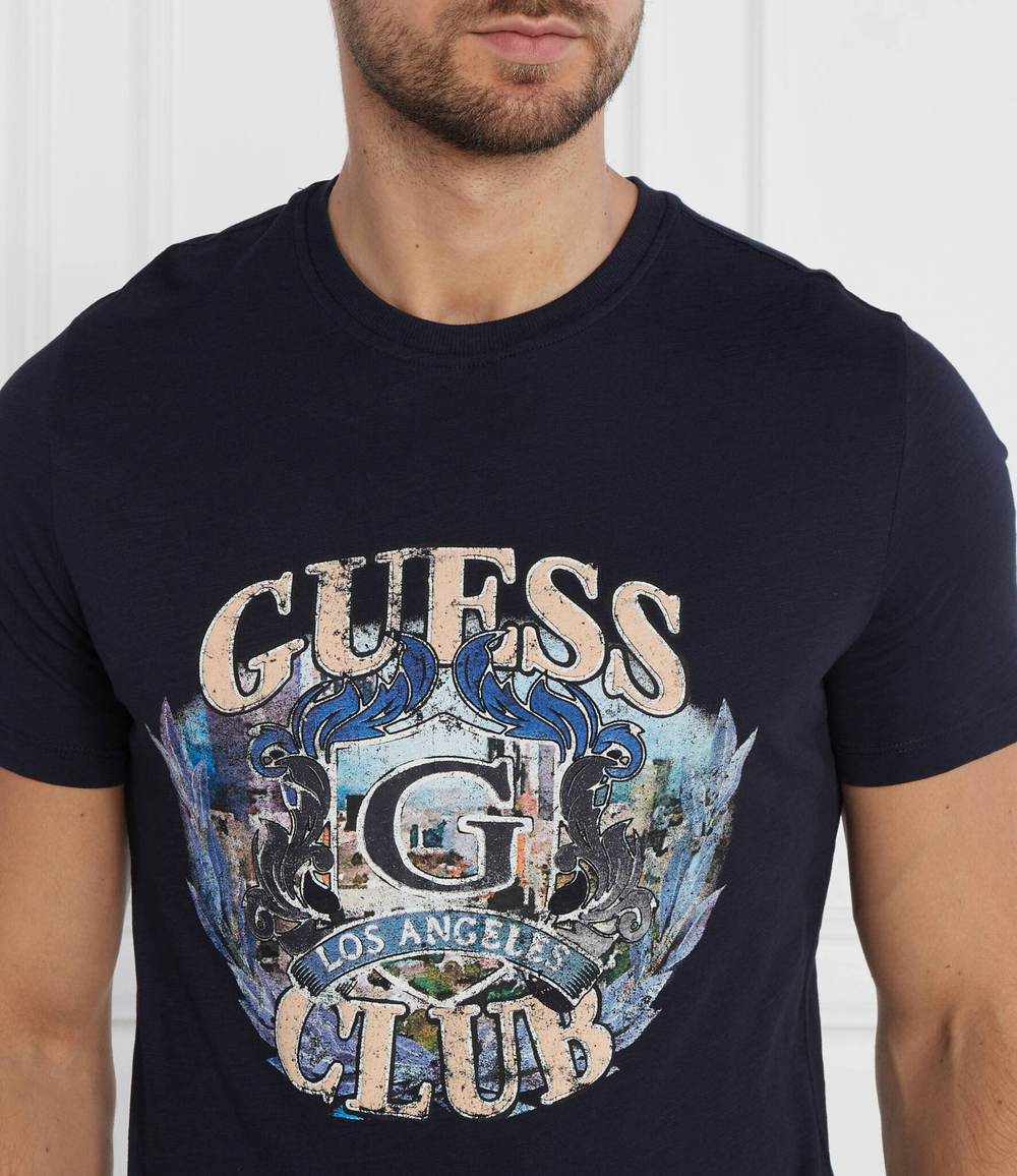 Футболка SS CN MULTI LOGO GUESS - темно-синий(M3BI70 K6XN4)