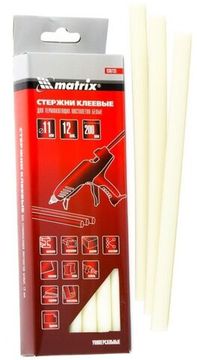 Стержни клеевые, 11 x 200 мм, белые, 12 шт. Matrix 930733