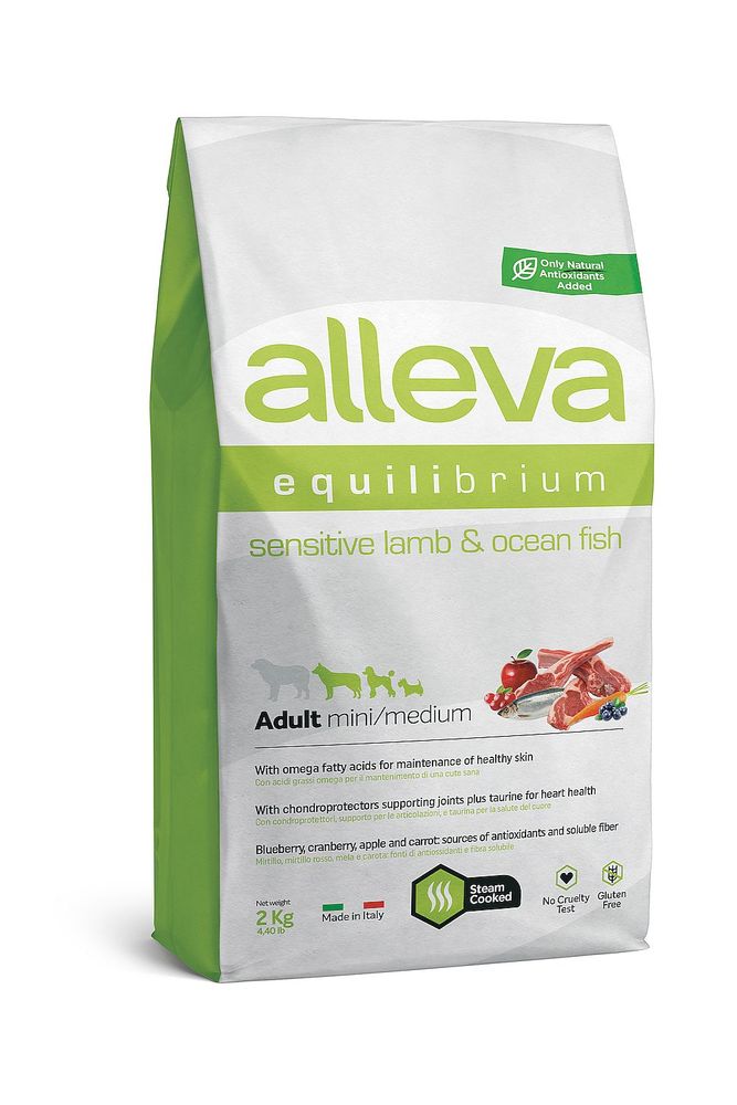 Корм для взрослых собак мелких и средних пород Аллева Эквилибриум Сенс. с ягненком и океан.рыбой 2кг Корм для взрослых собак мелких и средних пород Аллева Эквилибриум Сенс. с ягненком и океан.рыбой 2кг