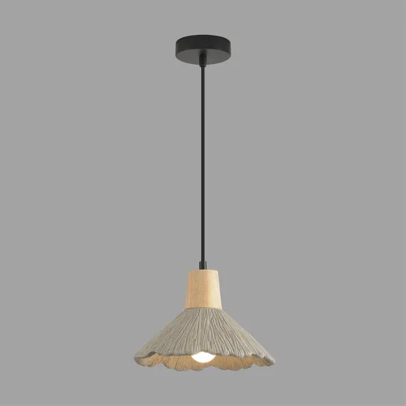 8351/1A SUSPENTIONI LN26 326 черный/серый/бежевый, металл/дерево/цемент Подвес E27 60W 220V EOLIANA