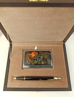 Набор "Жар-птица" визитница персональная, ручка