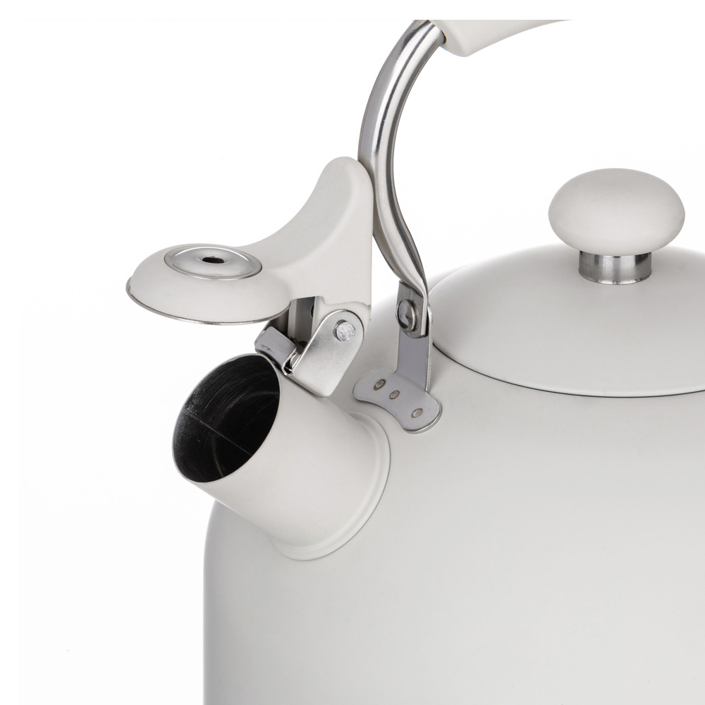 Чайник 2,5л нерж со свистком, индукция, цвет белый