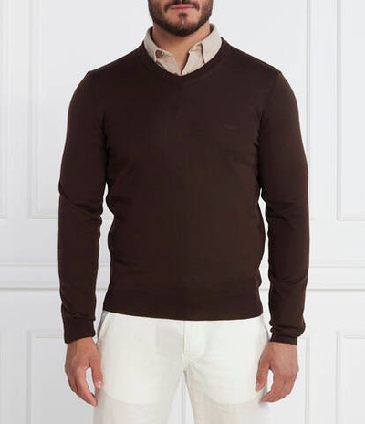 Хлопковый свитер baram-l BOSS BLACK - коричневый(50476363)