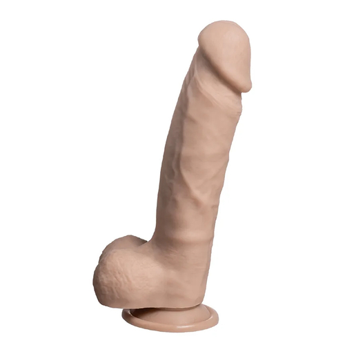 Телесный реалистичный фаллоимитатор 23см с мошонкой на присоске SilexD Realistic Real Skin Liquid Silicone Dildo 9" Model 1 Flesh