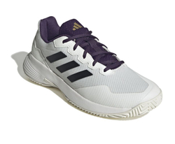 Мужские кроссовки теннисные Adidas GameCourt 2 M - core white/core black/aurora plum
