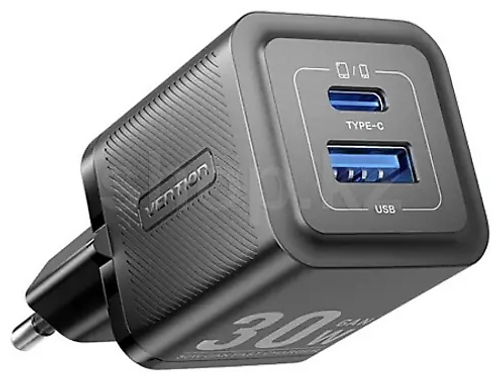 Зарядное устройство Vention FEQB0-EU USB Type-C, USB черный