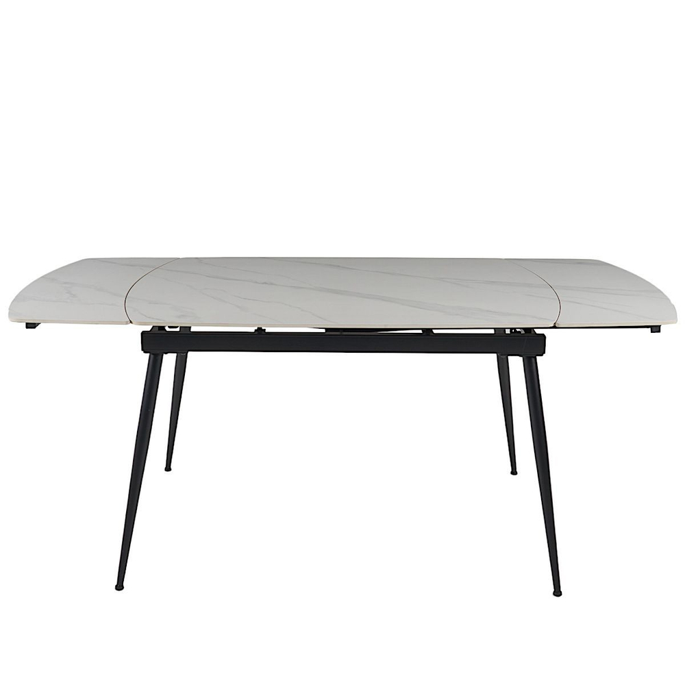 Стол керамический LA ALTA TEXAS WHITE MARBLE MATT 120, каркас черный
