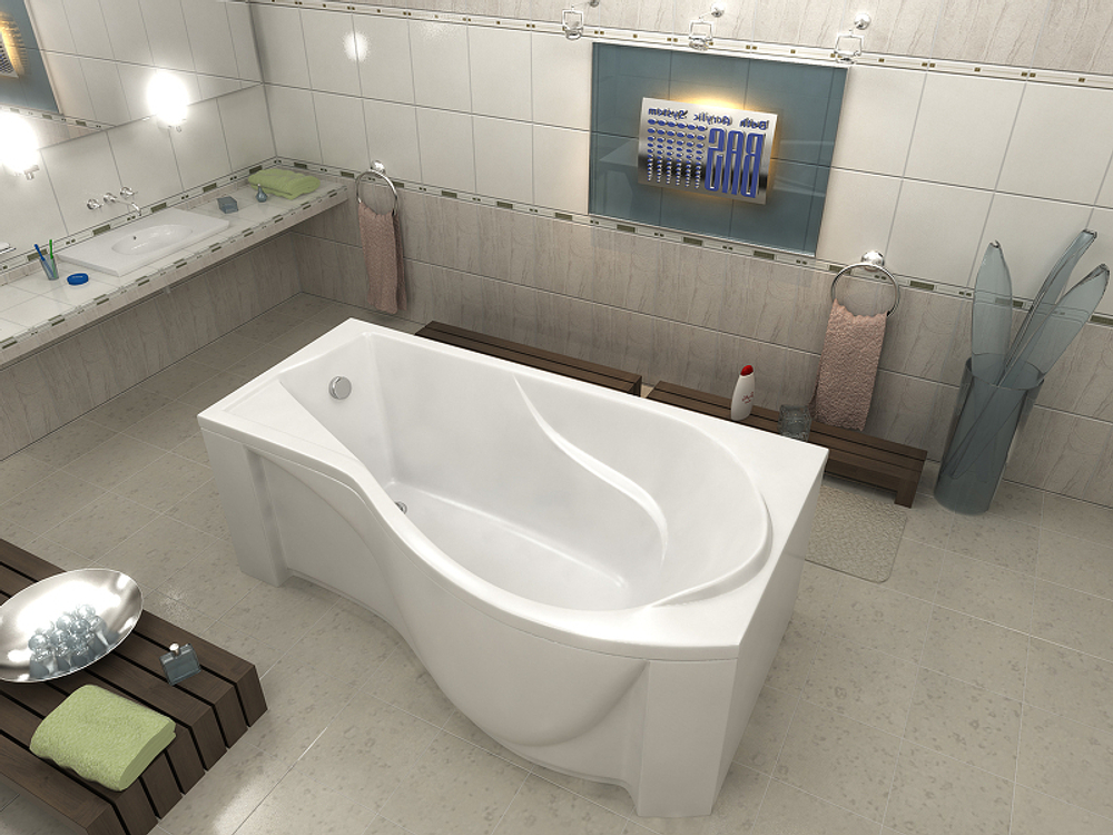 Акриловая ванна Bas (Бас) Капри 170х95 R, с каркасом