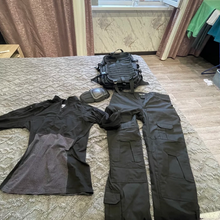 Тактический костюм с защитой Комбат Чёрный