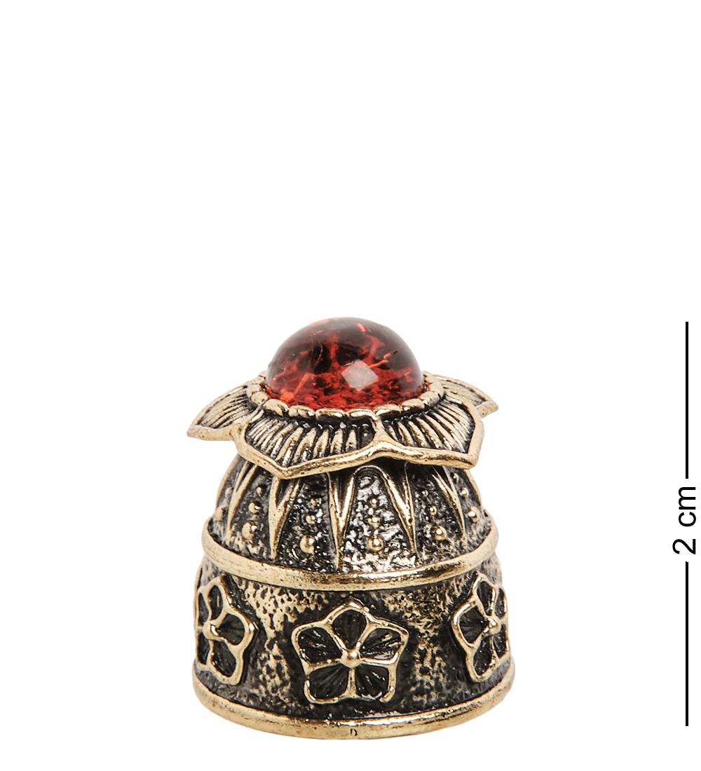 AM- 638 Наперсток «Цветок» (латунь, янтарь)