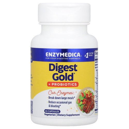 Enzymedica, Digest Gold + пробиотики, 45 капсул
