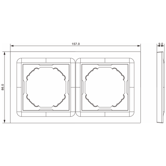 Рамка 2-я,  Wave мокко,  серия A07