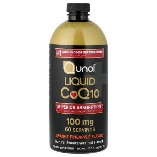 Qunol, жидкий коэнзим Q10, со вкусом апельсина и ананаса, 600 мл (20,3 жидк. унции)