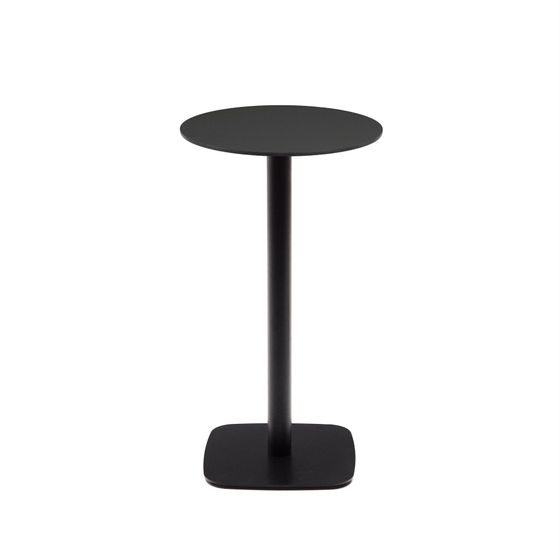 Dina высокий круглый садовый стол черный с черной металлической основой Ø 60x96 см