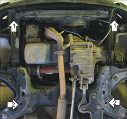 Усиленная защита Motodor картера двигателя, кпп. 2 мм, сталь. для Ford Courier 1998-2002,Ford Fiesta 1997-2002 арт.00720
