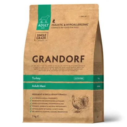 Сухой корм GRANDORF DOG Turkey MAXI Индейка для взрослых собак крупных пород 3кг