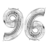 Шар фольгированный Цифра 6 101 см (Серебряный)