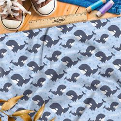 Ткань премиум атлас милые касатки