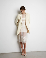 Топ из шелка с вышивкой молочный