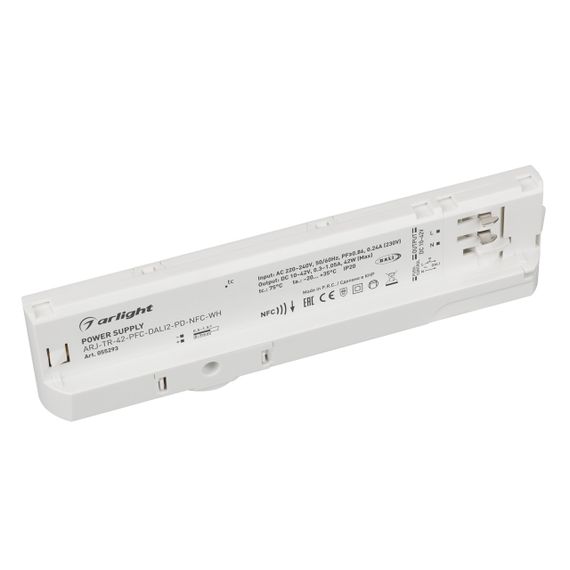 Блок питания для трековых систем ARJ-TR-42-PFC-DALI2-PD-NFC-WH (42W, 10-42V, 0.3-1.05 A, 4TR) Arlight 055293
