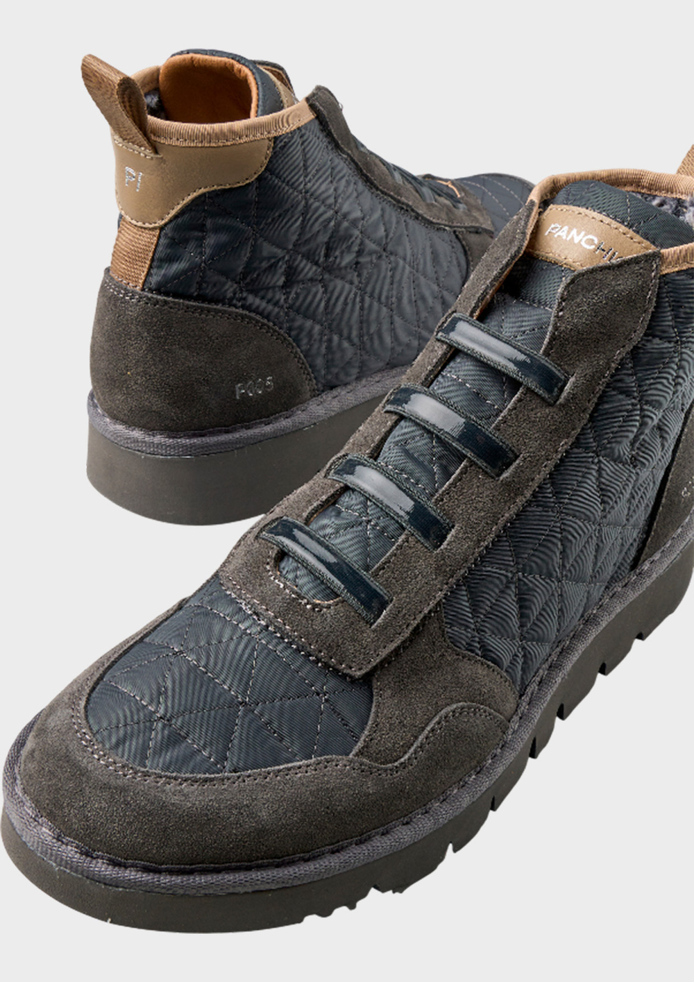 Ботинки PANCHIC Ankle Boot Quilted Nylon Suede Faux Fur