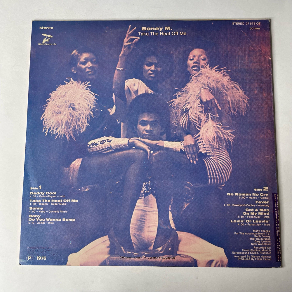 Винтажная виниловая пластинка LP Boney M. Бони М Take The Heat Off Me (Израиль 1976) Daddy Cool