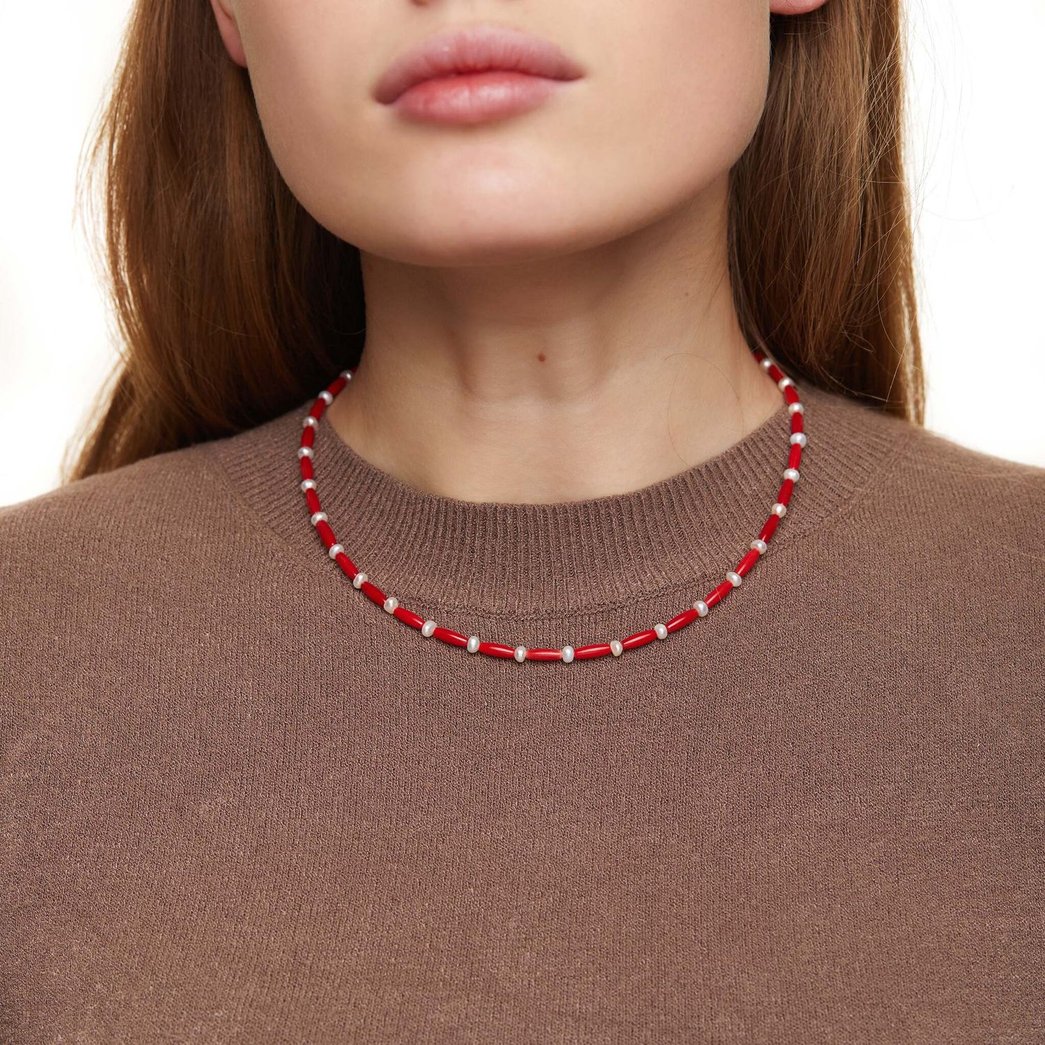 Колье Coral And Pearl Necklace