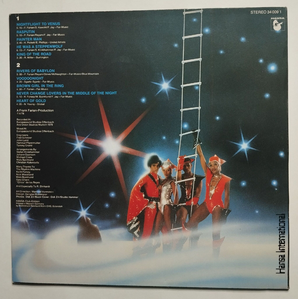 Винтажная виниловая пластинка LP Boney M. Nightflight To Venus (Germany 1978) (Club Edition)